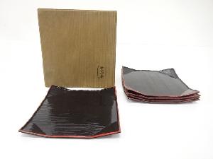 意求堂造　一閑張　銘々皿　5客揃